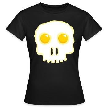 Crâne d'oeuf frit oeufs d'oeuf crâne - T-shirt Femme - noir - Devant - AI Model Female 172 dark (172cm)