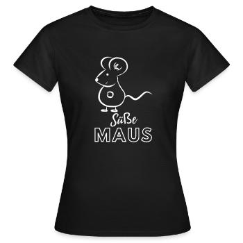 süße Maus - Frauen T-Shirt - Schwarz - Vorne - AI Model Female 172 dark (172cm)
