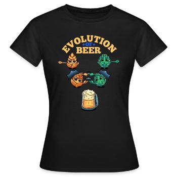 Évolution de la bière Drôle de houblon de bière artisanale - T-shirt Femme - noir - Devant - AI Model Female 172 dark (172cm)