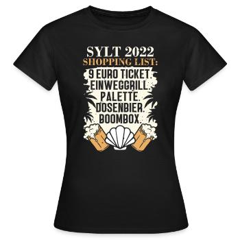 9€ tIcket einweggrill palette dosenBier mit - Frauen T-Shirt - Schwarz - Vorne - AI Model Female 172 dark (172cm)