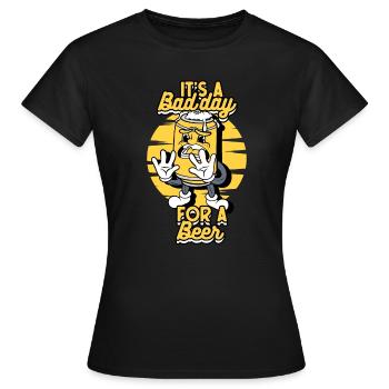 C’est une mauvaise journée pour une bière plus drôle - T-shirt Femme - noir - Devant - AI Model Female 172 dark (172cm)