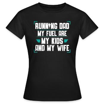 Mon carburant, ce sont mes enfants - T-shirt Femme - noir - Devant - AI Model Female 172 dark (172cm)
