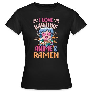 Karaoke Anime | Anime Lover | Anime lovers | - Women's T-Shirt - black - Front - AI Model Female 172 dark (172cm)