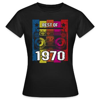 Meilleur de 1970 Lecteur de cassette radio stéréo - T-shirt Femme - noir - Devant - AI Model Female 172 dark (172cm)