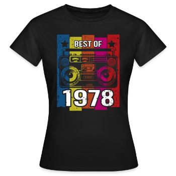 Meilleur de 1978 Stéréo Radio Cassette Player - T-shirt Femme - noir - Devant - AI Model Female 172 dark (172cm)