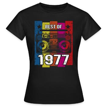 Meilleur de 1977 Lecteur de cassette radio stéréo - T-shirt Femme - noir - Devant - AI Model Female 172 dark (172cm)