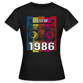 Meilleur de 1986 Stéréo Radio Cassette Player - T-shirt Femme - noir - Devant - AI Model Female 172 dark (172cm)
