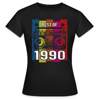 Meilleur de 1990 Stéréo Radio Cassette Player - T-shirt Femme - noir - Devant - AI Model Female 172 dark (172cm)