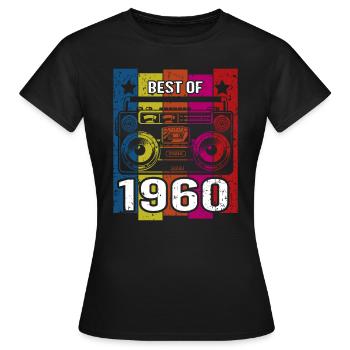 Meilleur de 1960 Lecteur de cassette radio stéréo - T-shirt Femme - noir - Devant - AI Model Female 172 dark (172cm)