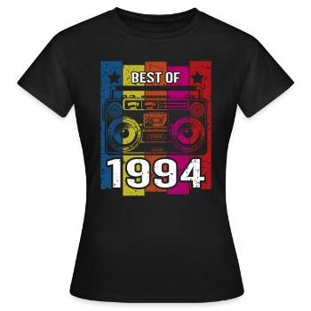 Best Of 1994 Stereo Radio Cassette Player - Women's T-Shirt - black - Front - AI Model Female 172 dark (172cm)