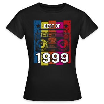 Meilleur de 1999 Lecteur de cassette radio stéréo - T-shirt Femme - noir - Devant - AI Model Female 172 dark (172cm)