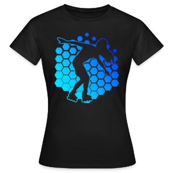 Men's Roller Skating Roller Skates Roller Skating - Women's T-Shirt - black - Front - AI Model Female 172 dark (172cm)