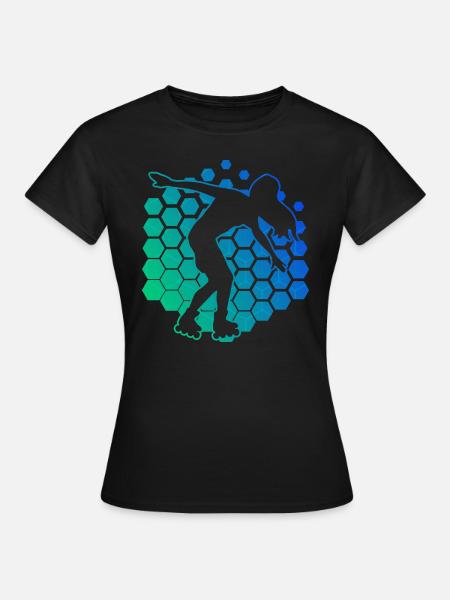Rollerskate Damen Rollerskaten Rollschuh - Frauen T-Shirt - Schwarz
