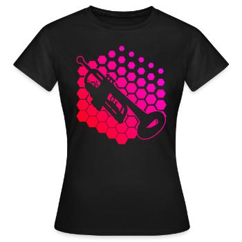 Trompeten Spieler Damen Trompetenspieler - Frauen T-Shirt - Schwarz - Vorne - AI Model Female 172 dark (172cm)