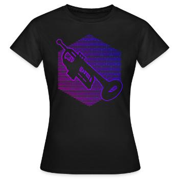 Trompeten Spieler Damen Herren Trompeter - Frauen T-Shirt - Schwarz - Vorne - AI Model Female 172 dark (172cm)