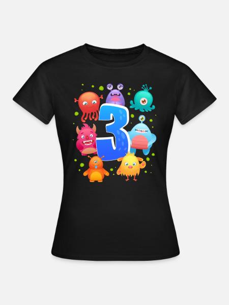 3. Geburtstag | Monster Geburtstag | Monster - Frauen T-Shirt - Schwarz