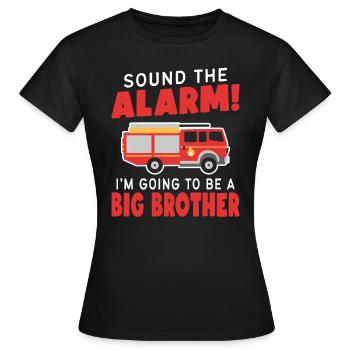 Appuyez sur l’alarme, je vais être un frère | - T-shirt Femme - noir - Devant - AI Model Female 172 dark (172cm)
