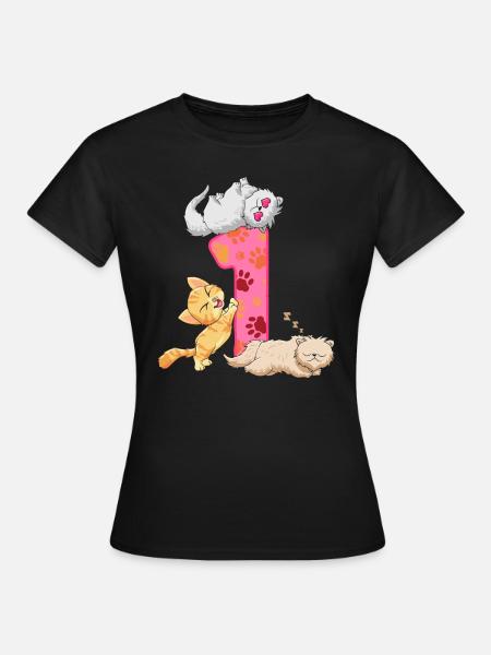 1. Geburtstag Kätzchen | Katze Geburtstag Shirt | - Dame-T-shirt - sort