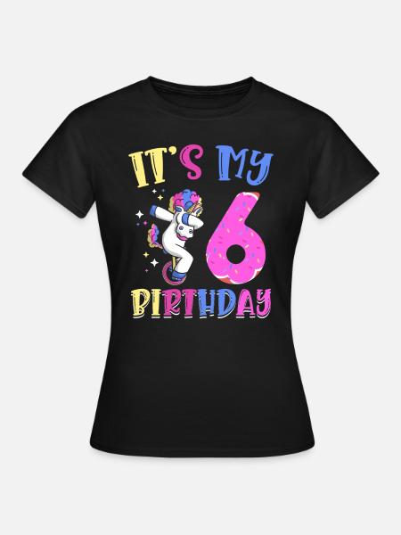 C’est mon poney licorne éclatant de 6 ans 6. - T-shirt Femme - noir