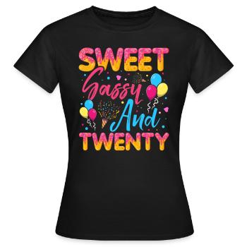 Sweet Sassy And Twenty Sprinkles Delicious - Frauen T-Shirt - Schwarz - Vorne - AI Model Female 172 dark (172cm)