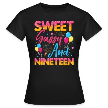 Doux Sassy Et Dix-neuf Saupoudrés Délicieux - T-shirt Femme - noir - Devant - AI Model Female 172 dark (172cm)