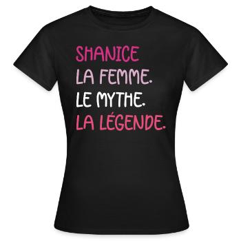 shanice la femme le mythe la légende - T-shirt Femme - noir - Devant - AI Model Female 172 dark (172cm)