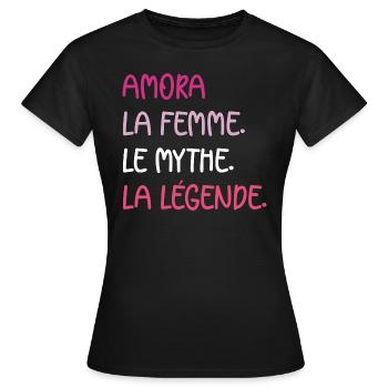 La femme le mythe Amora - T-shirt Femme - noir - Devant - AI Model Female 172 dark (172cm)