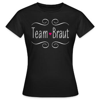 Team Braut rosa Herz Hochzeit Heirat Party Crew - Frauen T-Shirt - Schwarz - Vorne - AI Model Female 172 dark (172cm)