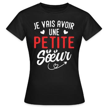 Ich werde eine kleine Schwester haben - Frauen T-Shirt - Schwarz - Vorne - AI Model Female 172 dark (172cm)