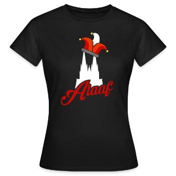 Alaaf Köln Kölsch Karneval Kölner Dom - Frauen T-Shirt - Schwarz - Vorne - AI Model Female 172 dark (172cm)