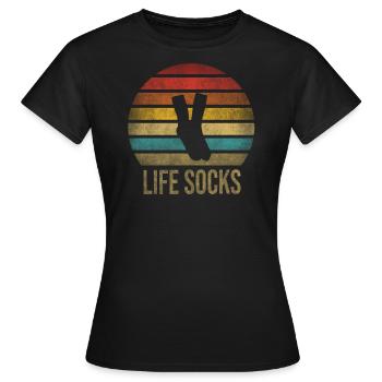 Sock Life Socks Retro Sunset Vintage - Women's T-Shirt - black - Front - AI Model Female 172 dark (172cm)