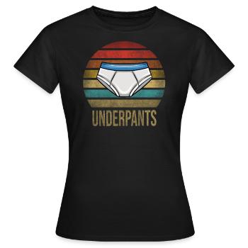 Underwear Slip Underpants Laundry Day - Frauen T-Shirt - Schwarz - Vorne - AI Model Female 172 dark (172cm)