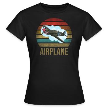 Avion Historique Seconde Guerre mondiale Pilote volant Seconde Guerre mondiale - T-shirt Femme - noir - Devant - AI Model Female 172 dark (172cm)