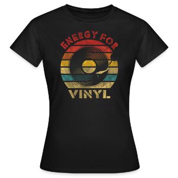 Energy for Vinyl Retro Vintage Music - Women's T-Shirt - black - Front - AI Model Female 172 dark (172cm)