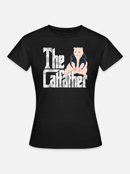 Cat Dad The Catfather Crazy Cat Father Kitty Daddy - Dame-T-shirt - sort