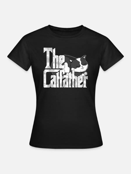 Cat Dad The Catfather Crazy Cat Father Kitty Daddy - Dame-T-shirt - sort