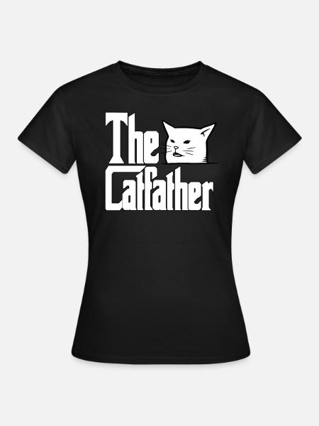 Cat Dad The Catfather Crazy Cat Father Kitty Daddy - Dame-T-shirt - sort