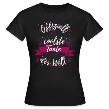 Offiziell die coolste Tante der Welt - Frauen T-Shirt - Schwarz - Vorne - AI Model Female 172 dark (172cm)