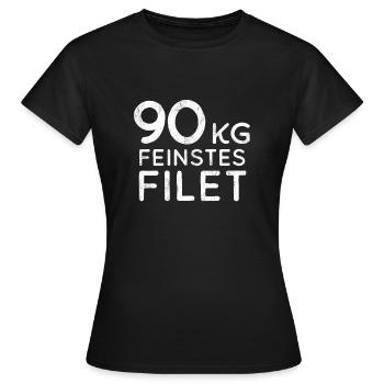 90 kg Kilogramm feines Filet feinstes Scherz Grill - Frauen T-Shirt - Schwarz - Vorne - AI Model Female 172 dark (172cm)