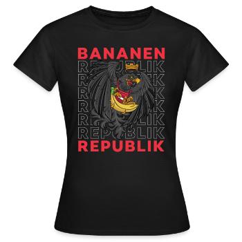 Bananenrepublik Österreich Bundesadler Österreich - Frauen T-Shirt - Schwarz - Vorne - AI Model Female 172 dark (172cm)