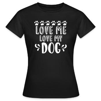 Aime-moi Aime mon chien - T-shirt Femme - noir - Devant - AI Model Female 172 dark (172cm)