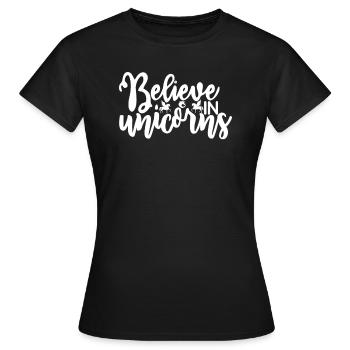 Belief in Unicorn Unicorn - Women's T-Shirt - black - Front - AI Model Female 172 dark (172cm)