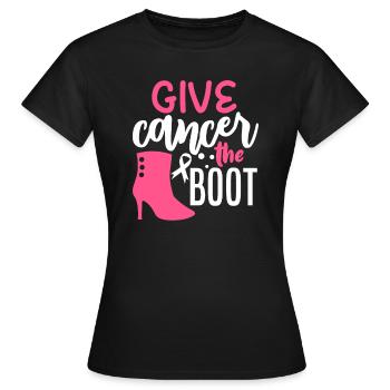 Gebt dem Krebs den Stiefel - Frauen T-Shirt - Schwarz - Vorne - AI Model Female 172 dark (172cm)