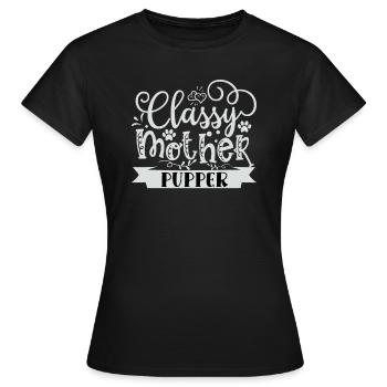 Stilvolle Welpen Mutter - Frauen T-Shirt - Schwarz - Vorne - AI Model Female 172 dark (172cm)