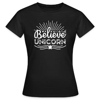 Belief in Unicorn Unicorn - Women's T-Shirt - black - Front - AI Model Female 172 dark (172cm)
