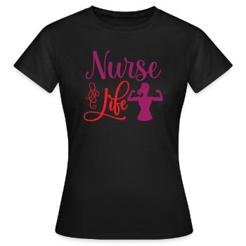 INFIRMIÈRE Infirmière - T-shirt Femme - noir - Devant - AI Model Female 172 dark (172cm)