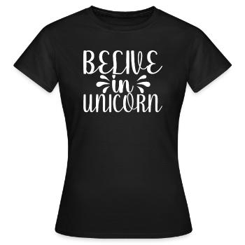 Belief in Unicorn Unicorn - Women's T-Shirt - black - Front - AI Model Female 172 dark (172cm)