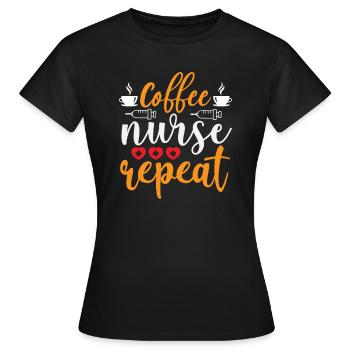 Infirmière de café Répéter - T-shirt Femme - noir - Devant - AI Model Female 172 dark (172cm)