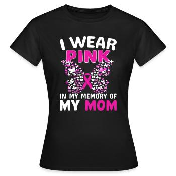 Je porte du rose en mémoire de ma mère - T-shirt Femme - noir - Devant - AI Model Female 172 dark (172cm)