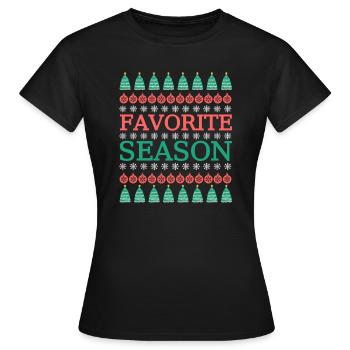 Beliebteste Jahreszeit Norweger Muster - Frauen T-Shirt - Schwarz - Vorne - AI Model Female 172 dark (172cm)